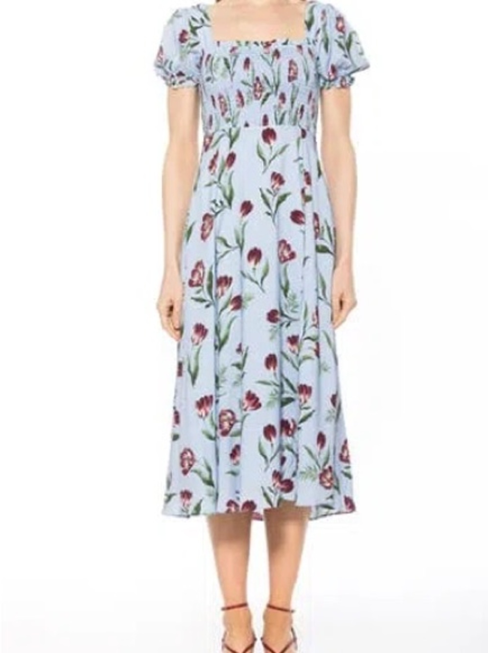 Alexis Admor | IRIS SMOCKED-SHORT SLEEVE | MIDI DRESS